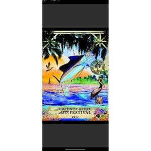 Guy Harvey designed Coconut Grove Arts Festival 2017 (New sealed) Poster 24x30"